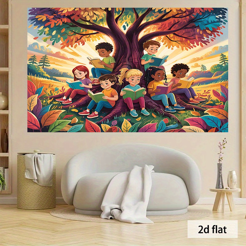 Kids Education Nursery - 2D Datar, Anak-anak Membaca Di Bawah