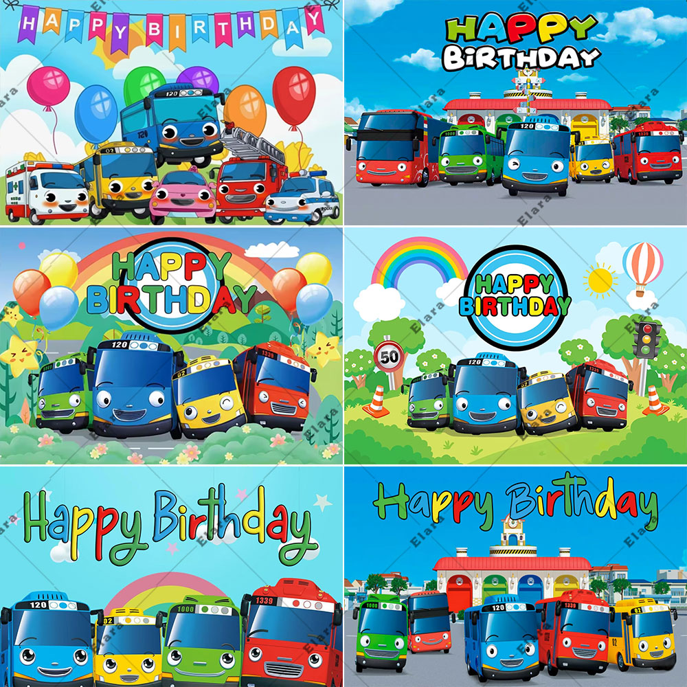 Kids Education Background - Kartun Anime Bus Kecil Anak-anak Perlengkapan
