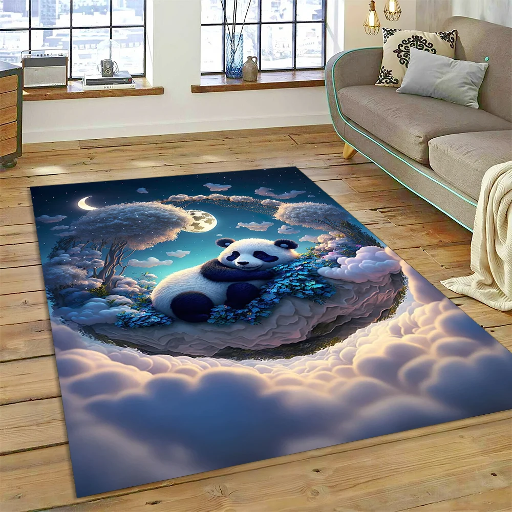 Kids Education Rug - Karpet Kartun Hewan Panda Bulan Lucu