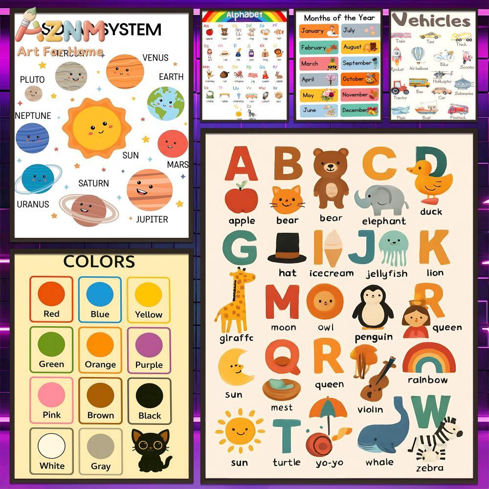 AZNM Poster Dekorasi Pembelaja - Kids Education Nursery ulasan dan harga